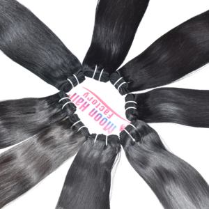 Extensions de cheveux humains pour femmes, 100% cheveux indiens bruts, raides, double trame, vague profonde, cuticules alignées, couleur naturelle noire - Product Image 5