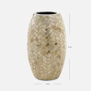 High Quality Mother of Pearl Modern <b>Table</b> <b>Vase</b> Decoration Handmade <b>Vase</b> Flower Decor Home OEM Design and Package Made in Vietnam - Product Image 6