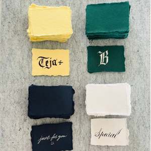 Tarjetas de papel hechas a mano Stock Deckle Edge Papeles y hojas en artículos de estilo de tendencia única en etiquetas de marcapáginas personalizadas bajas para cuaderno - Product Image 1