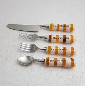 Ensemble cuillère et fruits Good Look couverts de cuisine en acier inoxydable avec cuillère fourchette et couteau plaqué rose lot de 3 - Product Image 4