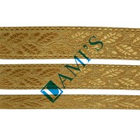 Tresse liturgique personnalisée à rayures dorées et vertes, garniture en dentelle en gros, tresse en gallon avec fils métalliques