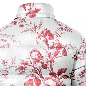 Chaqueta Acolchada con Estampado Floral, Unisex, Cortavientos, Informal de Invierno, con Cierre de Cremallera, Cuello Alto, Largo Regular, Relleno de Poliéster - Product Image 5