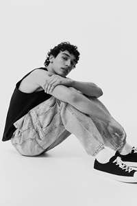 กางเกงคาร์โก้100% เอวสูงสำหรับผู้ชายกางเกงผ้ายีนส์ยืดได้ทรงหลวมใส่สบายฟอกด้วยหินสำหรับฤดูหนาว - Product Image 6