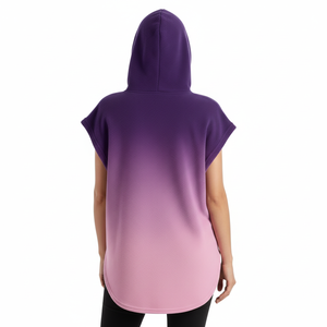 Custom Printed Stylish Round Hem Women's <b>Hoodies</b> Own Colours Sizes Logo Premium Cotton Wholesale Bulk Price <b>Sleeveless</b> <b>Hoodies</b> - Product Image 2
