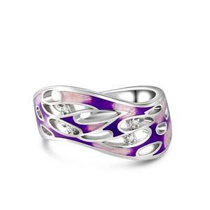 Jeulia Ice Queen Enamel Sterling Silver Fashion <b>Ring</b> for Women - Product Image 1