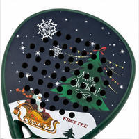 Raquette de padel P&P édition limitée Noël, fibre de carbone, forme diamant, cordage 12K, légère, noyau en nid d'abeille PP, ajustement universel