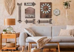 Flecha de madera Decoración de pared Carteles colgantes rústicos Casa de campo Flechas de madera decorativas-Señal de flecha marrón Decoración para el hogar (paquete de 3) - Product Image 4