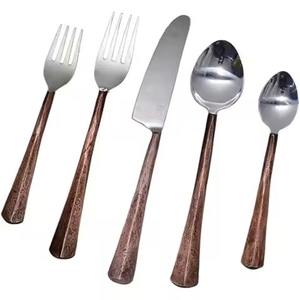 MOP <b>Bamboo</b> Design Resin Handle Handmade Metal Stainless Steel <b>Cutlery</b> <b>Set</b> Luxury Flatware <b>Set</b> - Product Image 5