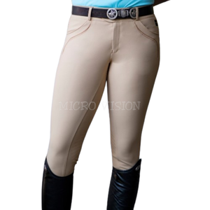 2024 nouveauté soyeux-doux femmes Jodhpur pantalon 4 voies Stretch demi genouillère anglais équitation Leggings avec selle de dressage - Product Image 3