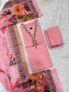 Salwar Kameez de Seda Romana Pura con Hermoso Trabajo Artesanal, Diseño Reversible de Estilo Moderno para Bodas y Ocasiones de Diwali - Product Image 5