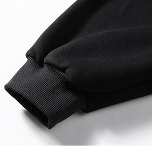 Sudaderas con capucha para hombres Sudadera grande y alta con cordón Sudadera Algodón Casual Loose Fit Sudaderas con bolsillo Negro 4XL - Product Image 4