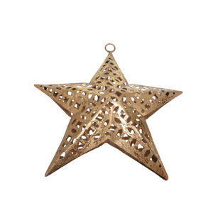 Decoración navideña hecha a mano Iron X Mas Star Copper Foil Adorno navideño colgante para decoración del hogar personalizado - Product Image 2