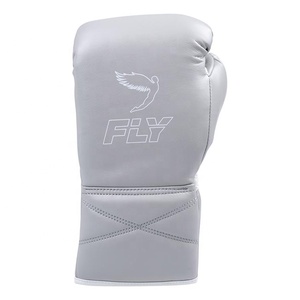 ถุงมือชกมวยคุณภาพพรีเมียม สำหรับฝึกซ้อมและแข่งขัน MMA น้ำหนักเบา ระบายอากาศได้ดี ผลิตจากหนังแท้ สีเทาขาว สวมใส่สบาย - Product Image 4