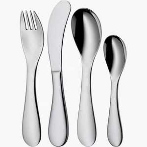 Ensemble de couverts en acier inoxydable avec design moderne pour enfants et adultes - Product Image 1