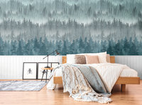 Panneaux muraux insonorisants en vinyle non tissé, motif floral moderne, fabriqués en Allemagne, blanc, bleu, gris, pour chambre, salle à manger, salle de sport