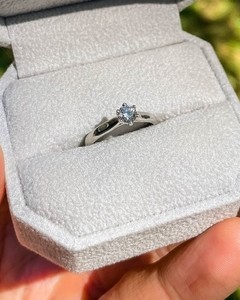 6mm rond coupe blanc CZ Solitaire bague 925 argent fiançailles alliance femmes proposition anniversaire bijoux - Product Image 5