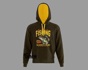 Sudadera con capucha de pesca de manga larga con estampado personalizado para hombre, camisa de capucha de pesca de poliéster con protección solar de secado rápido y máscara - Product Image 3