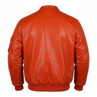 Veste Homme Tendance en Cuir Rouge, Respirante, Légère et Durable, avec Fermeture Éclair, Col Mandarin et Doublure en Viscose, Idéale pour l'Été