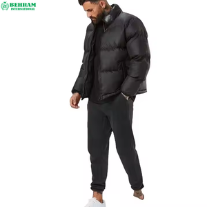 Wholesale Behram International Men's Winter Black High Street Style Windproof Breathable Puffer <b>Jacket</b> for Adults - Product Image 6