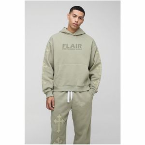 Men's Premium 100% Cotton Oversized Pullover <b>Hoodie</b> <b>Large</b> Size Drop Shoulder Design 3D Embroidered Winter Digital Printing - Product Image 1