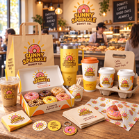 Emballages de marque AT PACK pour les chaînes de donuteries avec des boîtes à donuts personnalisées, des sacs en papier, des gobelets à café et des solutions de vente à emporter