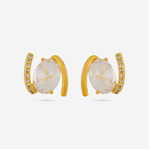 Trendy Gold Plated Zinc Alloy Stud <b>Earrings</b> 193071 with Religious Style Featuring Pearls and Diamonds for Party Occasions - Product Image 3