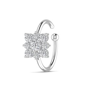 14kt katı gül altın ince göbek takısı kare şeklinde burun halkası kesim doğal elmas Trendy kadın günlük giyim nişan hediye - Product Image 3