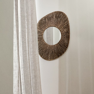 Miroir mural artisanal en jonc de mer miroir décoratif rond écologique cadre tissé naturel pour la décoration de salon de maison moderne - Product Image 2
