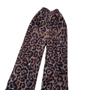 High Waist Women <b>Leopard</b> <b>Print</b> Wide Leg Pants Elastic Waist Loose Fit Summer Trousers - Product Image 4