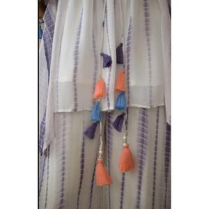 Robe longue à manches courtes et à motif floral de qualité supérieure pour femmes, tissu en mousseline de soie naturel, de qualité supérieure, vente en gros en usine - Product Image 5