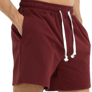 Shorts d'été streetwear personnalisables, taille élastique, respirants, mi-taille, 100% coton, uni, anti-froissement, lavés - Product Image 1