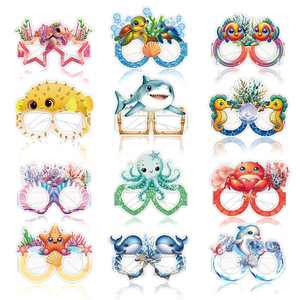 Ocean Animal Paper Glasses Photo Booth <b>Props</b> <b>for</b> Under the Sea Birthday <b>Party</b> Decorations - Product Image 2