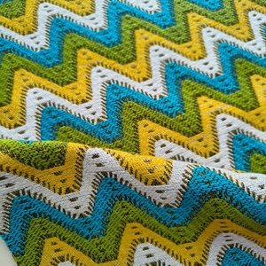 Vente en gros de sacs à provisions en tissu à motif zigzag sacs fourre-tout en tissu tissé sacs d'épicerie magnifiques réutilisables avec logo imprimé - Product Image 3