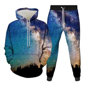 Vêtements de sport personnalisés Ensemble de jogging deux pièces pour hommes, survêtements à capuche décontractés 100% coton avec motif imprimé, vêtements d'entraînement - Product Image 6
