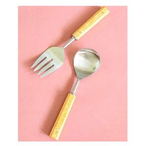 Juego de Cubiertos de acero inoxidable de último diseño, patrón de fruta de miel, cuchara chapada en rosa, tenedor, cuchillo para bodas, elementos esenciales de cocina - Product Image 6