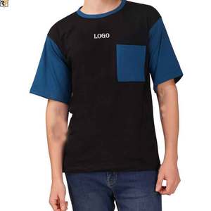 <b>Men</b> 100% Cotton Tshirt Print Customize casual wear printed <b>men</b> Tshirt o-neck street style <b>cool</b> loose <b>T</b>-<b>shirt</b> contrast panel - Product Image 1