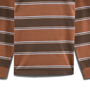 Polo de rugby à rayures en coton pour hommes, haut de gamme, écologique, pur coton, manches longues, style décontracté, 100% - Product Image 3