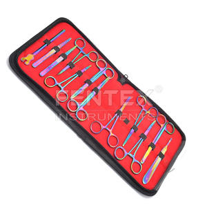 Nuevo juego de arcoíris multicolor de 12 piezas, pinzas quirúrgicas básicas, tijeras, Kit de soporte de aguja, instrumento de acero inoxidable - Product Image 2