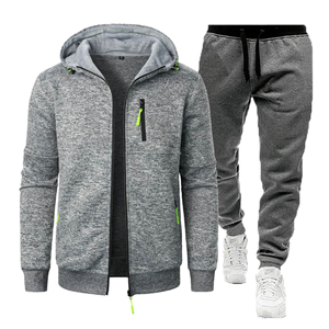 Ropa de calle personalizada, chándal, pantalones de chándal de alta calidad, Sudadera con capucha unisex en blanco y conjunto de Jogger apilado para hombre, 100% de algodón - Product Image 1