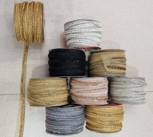 Custom Made 0.5 Inch <b>Wide</b> Machine Embroidered Beautifully Crafted Laces for Wedding Dresses Using Ethnic Embroidery Material - Product Image 4