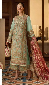 Traje de novia Georgette de imitación pesado pakistaní con colección de trabajo bordado - Product Image 3