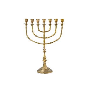 Bougeoir de luxe de la menorah de Hanoukka de Jérusalem avec 7 branches Menorah Menorah de Hanoukka de l'exportateur indien - Product Image 4