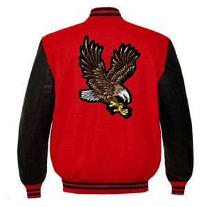 Chaqueta Universitaria de Béisbol Estilo Letterman, Diseño Personalizable con Parches, Logotipo Frontal, Unisex, 100% Algodón - Product Image 1