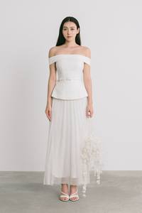 Best Price <b>Long</b> Pleated Women's <b>Skirts</b> Size S M L AIRPO <b>SKIRT</b> 73% Cupro 27% Polyester Custom Labels Tags WHITEANT Vietnam - Product Image 3