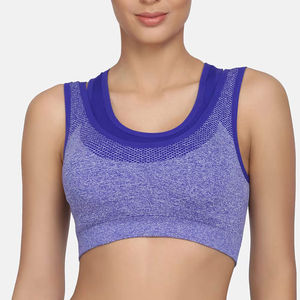Soutien-gorge de sport pour femme à maintien élevé, antibactérien, avec coussinets amovibles, logo frontal, respirant, séchage rapide, en Spandex/Nylon, pour Yoga et Fitness - Product Image 1