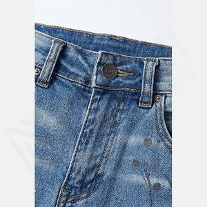 Pantalones Vaqueros de Mezclilla de Algodón de Alta Calidad al por Mayor, Estilo Urbano, Desgastados, Rotos, Ajustados, para Hombre, Color Personalizado al por Mayor - Product Image 4