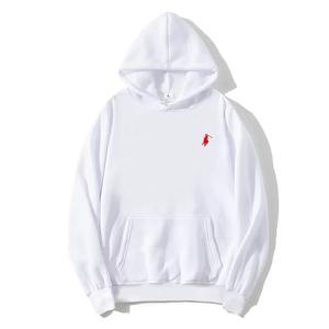 Sweat à capuche unisexe uni brodé sur le devant, 100% coton jersey, col en V, poches, respirant, coupe régulière, 250g, hiver - Product Image 3