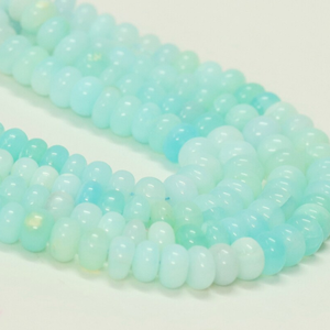 Magnifiques perles en opale bleu ciel, forme ronde lisse, 7-10 mm, opale de couleur péruvienne, perles de pierres précieuses, qualité AAA - Product Image 2