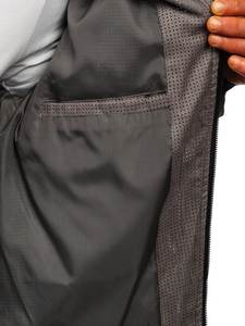 2025 chaqueta Bomber de lana personalizada para hombre, cuello levantado, manga larga, cuello redondo, bolsillos, venta al por mayor, cortavientos de invierno de lona - Product Image 6