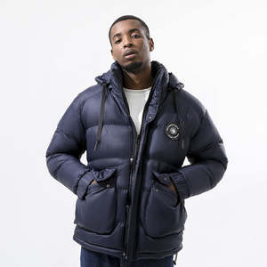 2025 veste en Satin Logo personnalisé pour hommes manteau en duvet d'hiver de haute qualité avec col montant tissu de toile d'impression de couleur personnalisée - Product Image 3